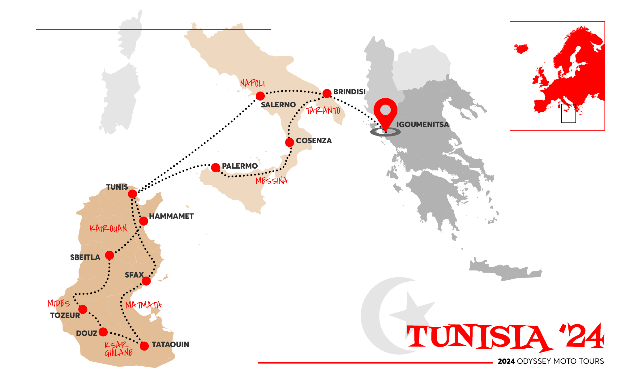ταξίδι μηχανή Τυνησία